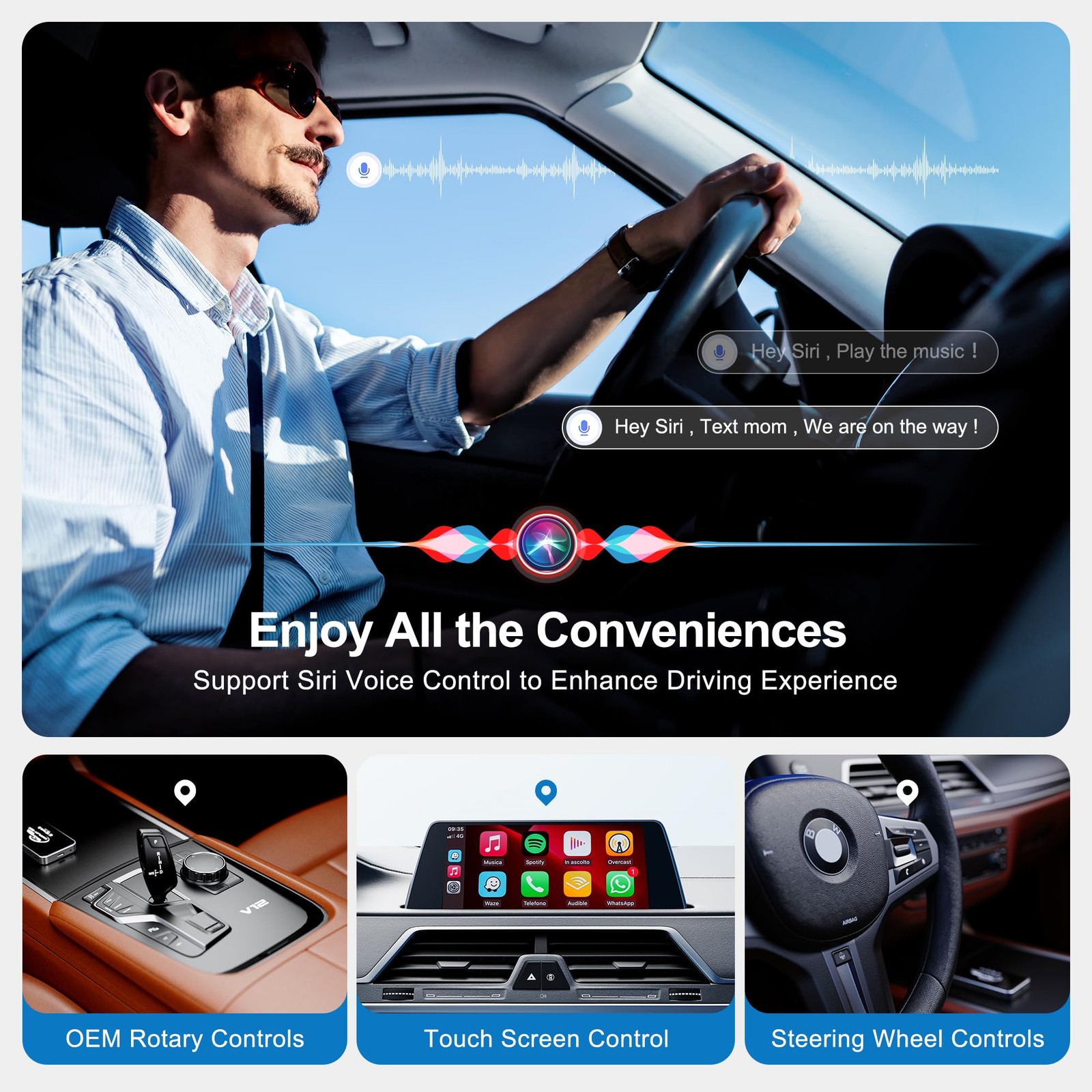 AI Box CarPlay, 3-in-1 Wireless CarPlay Adapter & Android Auto for T11, Black