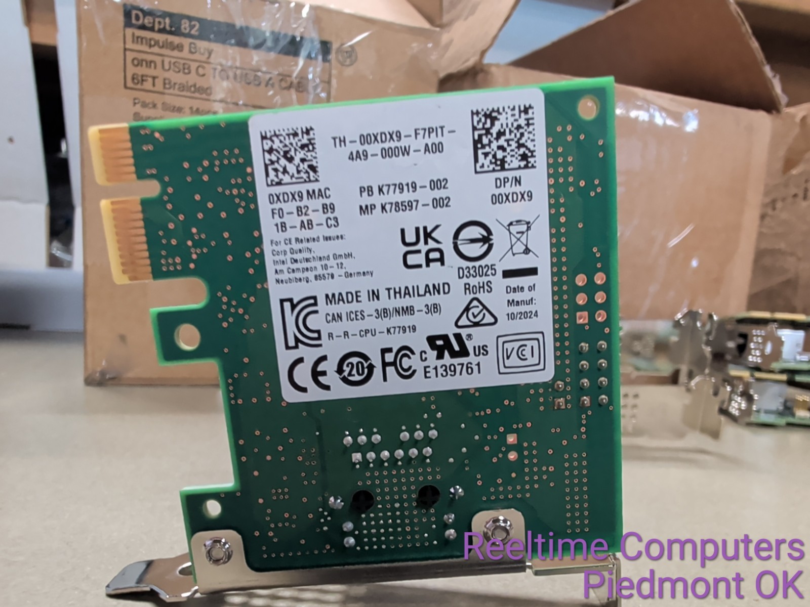 Dell 0XDX9 Intel I226-T1 K77919 2.5GbE PCIe x1 RJ45 NIC Tested