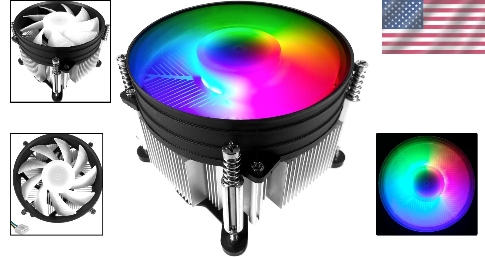 TW-8 95W RGB LED CPU Cooler – Aluminum & Copper Heatsink for Intel i3/i5/i7/i9