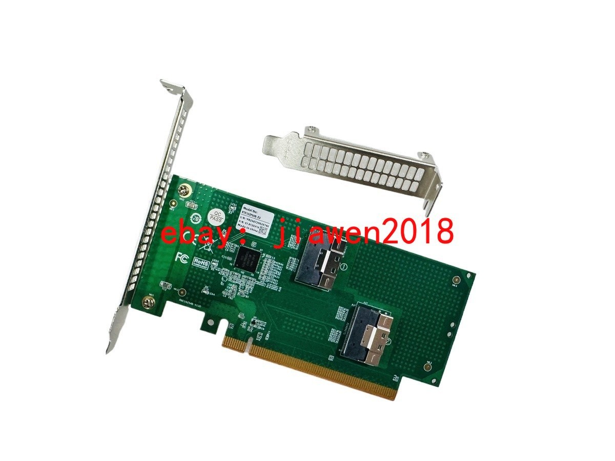 PCI Express x16 to SFF-8654 Adapter PCI-E X16 + Baseplate 2*70CM Cable