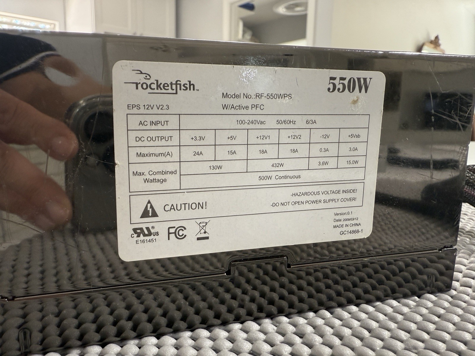 ROCKETFISH 550W POWERSUPPLY
