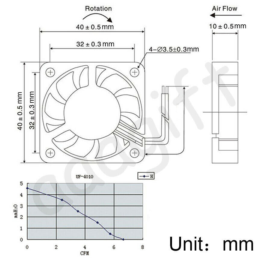 4PCS DC12V Cooling Computer Case Fan 4010 40x40x10mm PC 3D Printer 2Pin US Stock