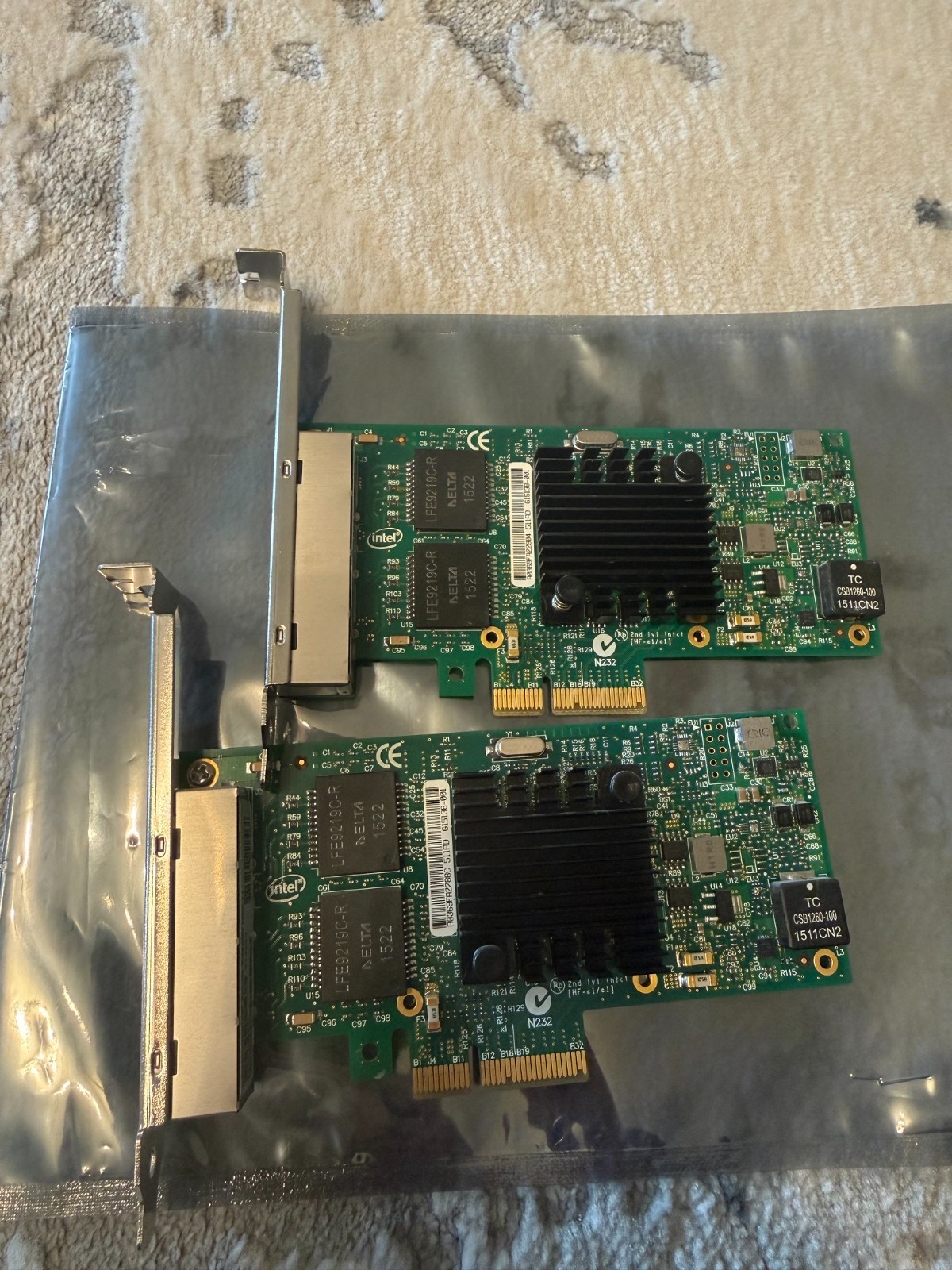 Lot of 2 INTEL I350T4 1GbE RJ-45 4-Port Ethernet Server Adapter TESTED
