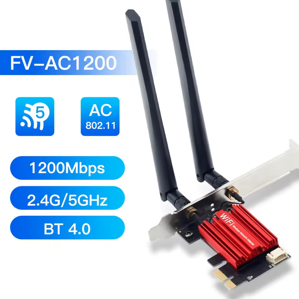 🔥SALE🔥AC1200 WiFi 5 PCIE WiFi Adapter Wireless Network Card-US seller