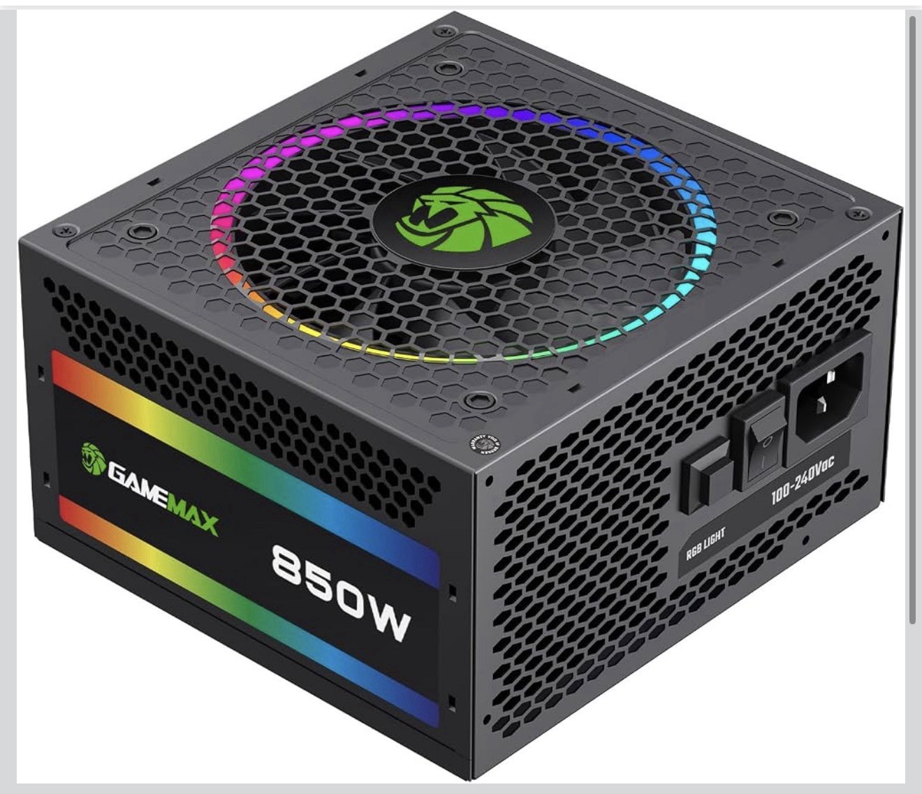 GameMax RGB-850 850W ATX Modular 80 Plus Gold RGB Power Supply Black