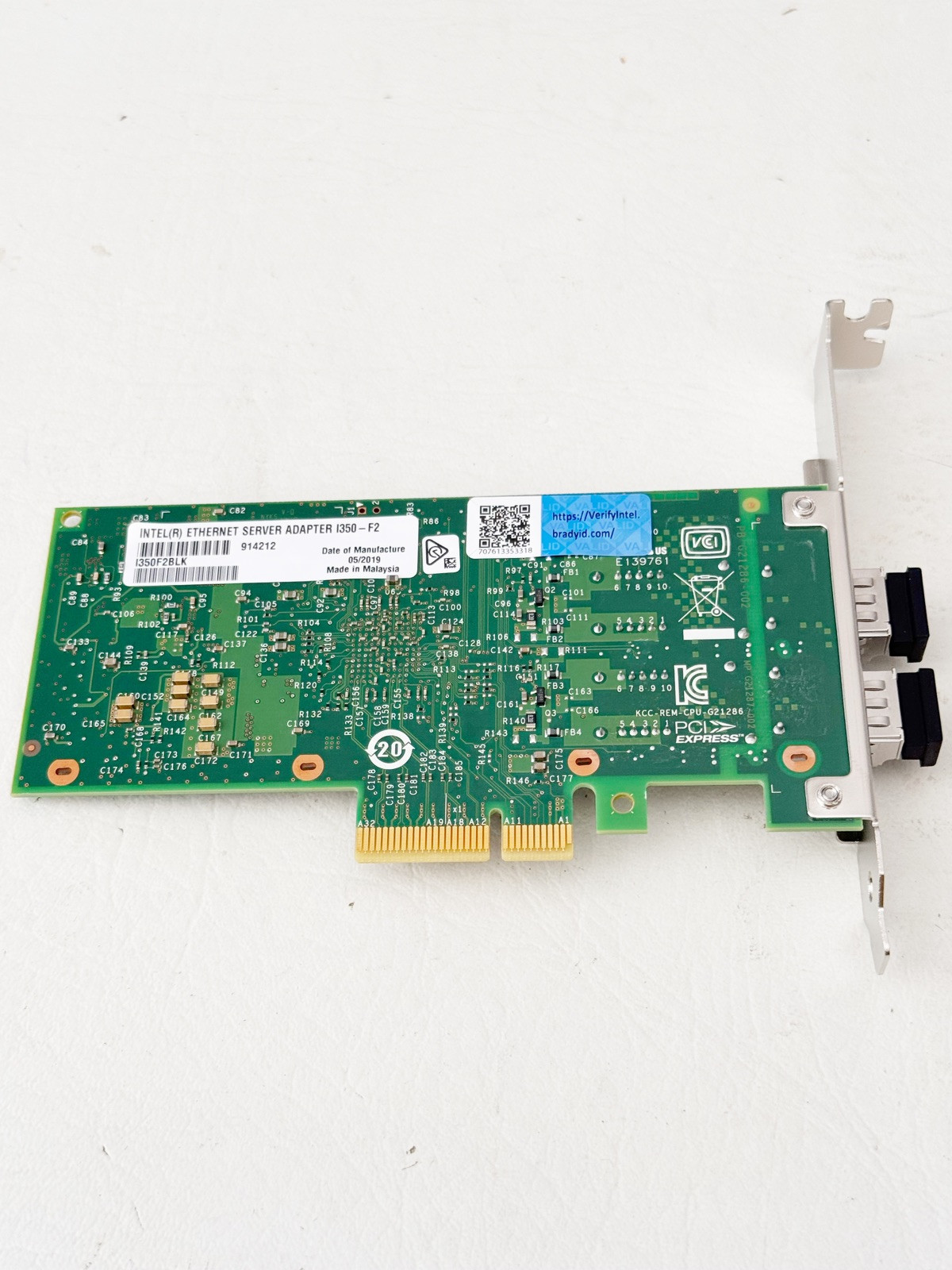 Original Intel I350-F2 Ethernet Server Adapter w/Bradyid
