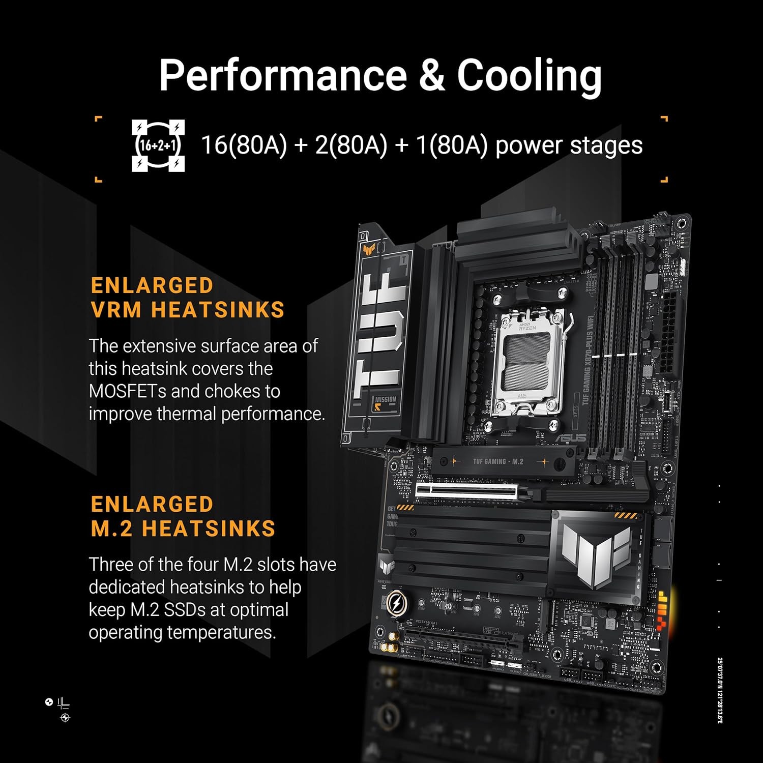 ASUS TUF Gaming X870-PLUS WiFi AMD AM5 X870 DDR5 PCIE 5.0 ATX gaming Motherboard