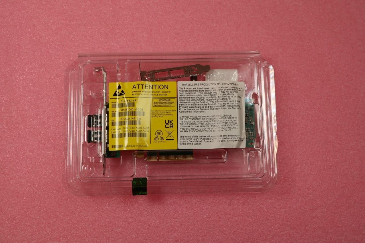 Qlogic Marvell QLE2882-SR With 2X 64GB FC SFP’s PCI-e HBA Adapter
