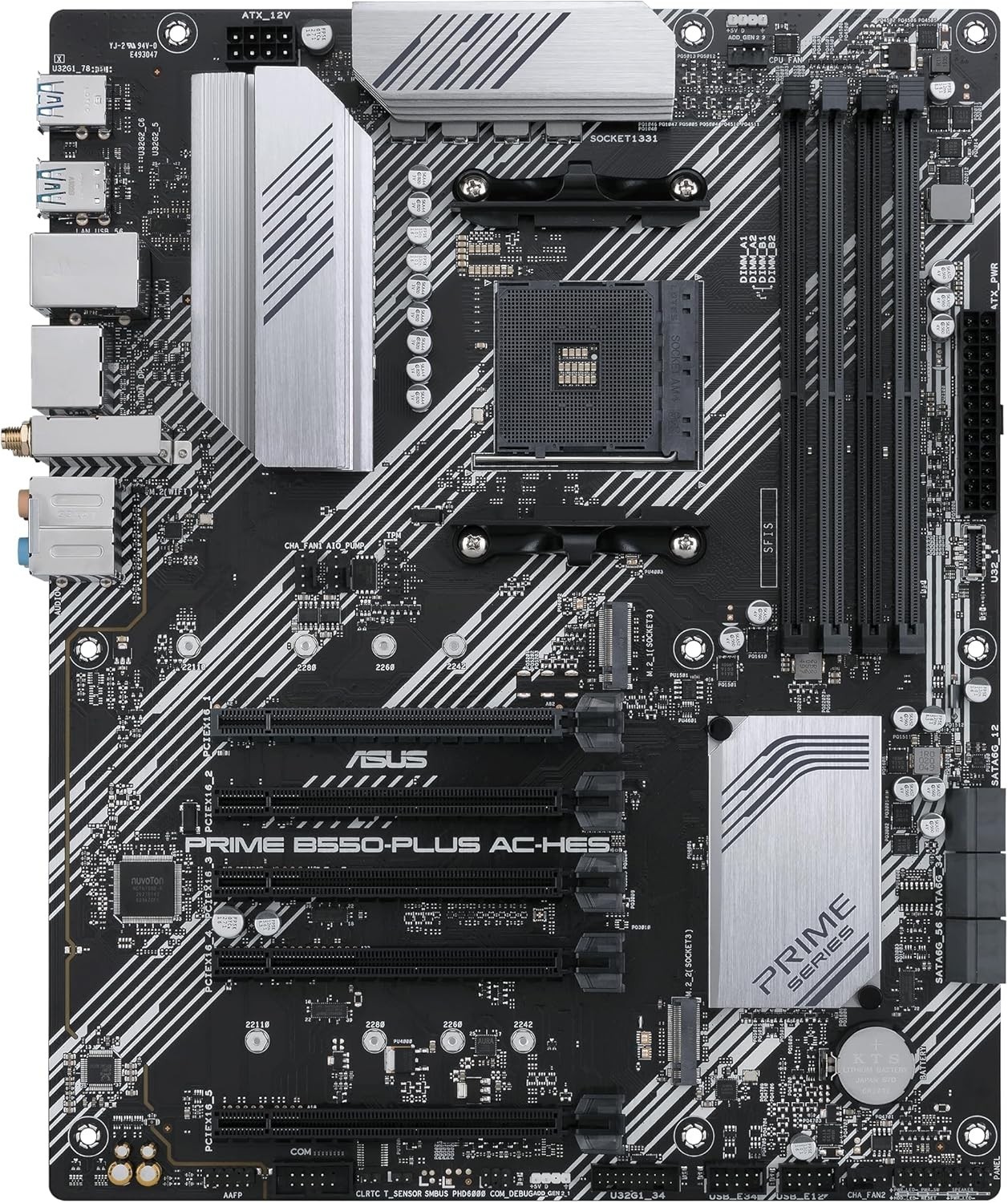 High-Performance Prime B550-PLUS AC-HES Motherboard – WiFi 5 & RGB Lighting