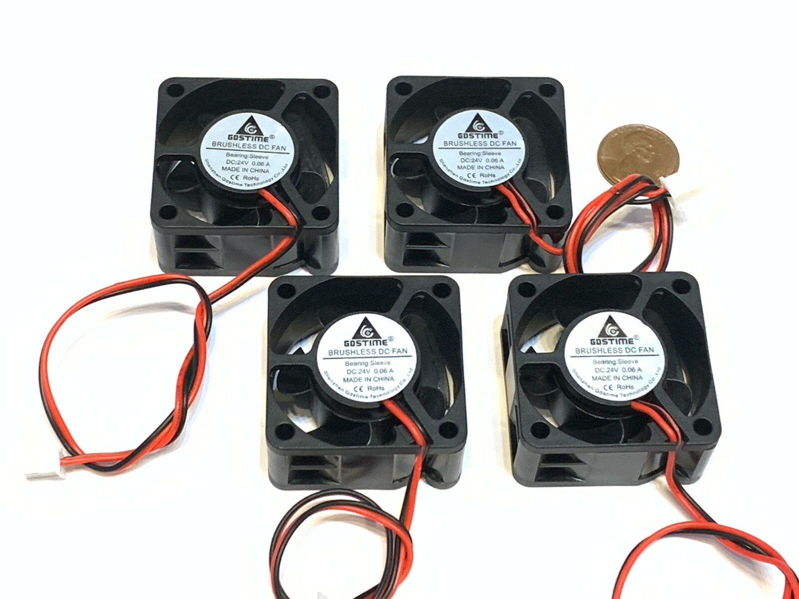 4 Pieces GDSTIME 24v fan 4020 40x40x20 4cm 40mm3d printer 2pin computer fan A32