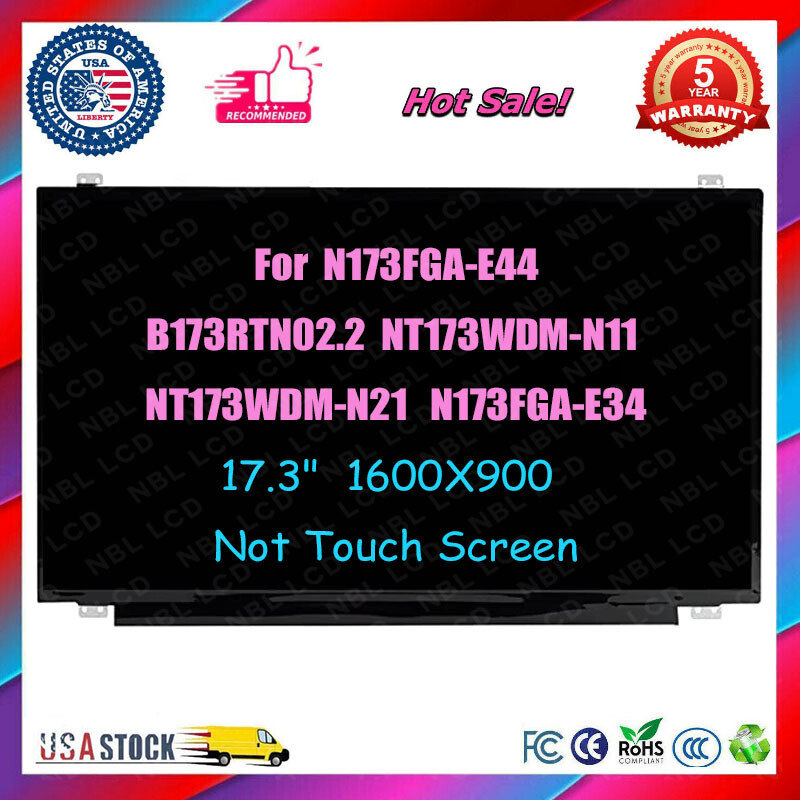 17.3″ for N173FGA-E44 B173RTN02.2 NT173WDM-N11 N173FGA-E34 LCD Screen 1600X900