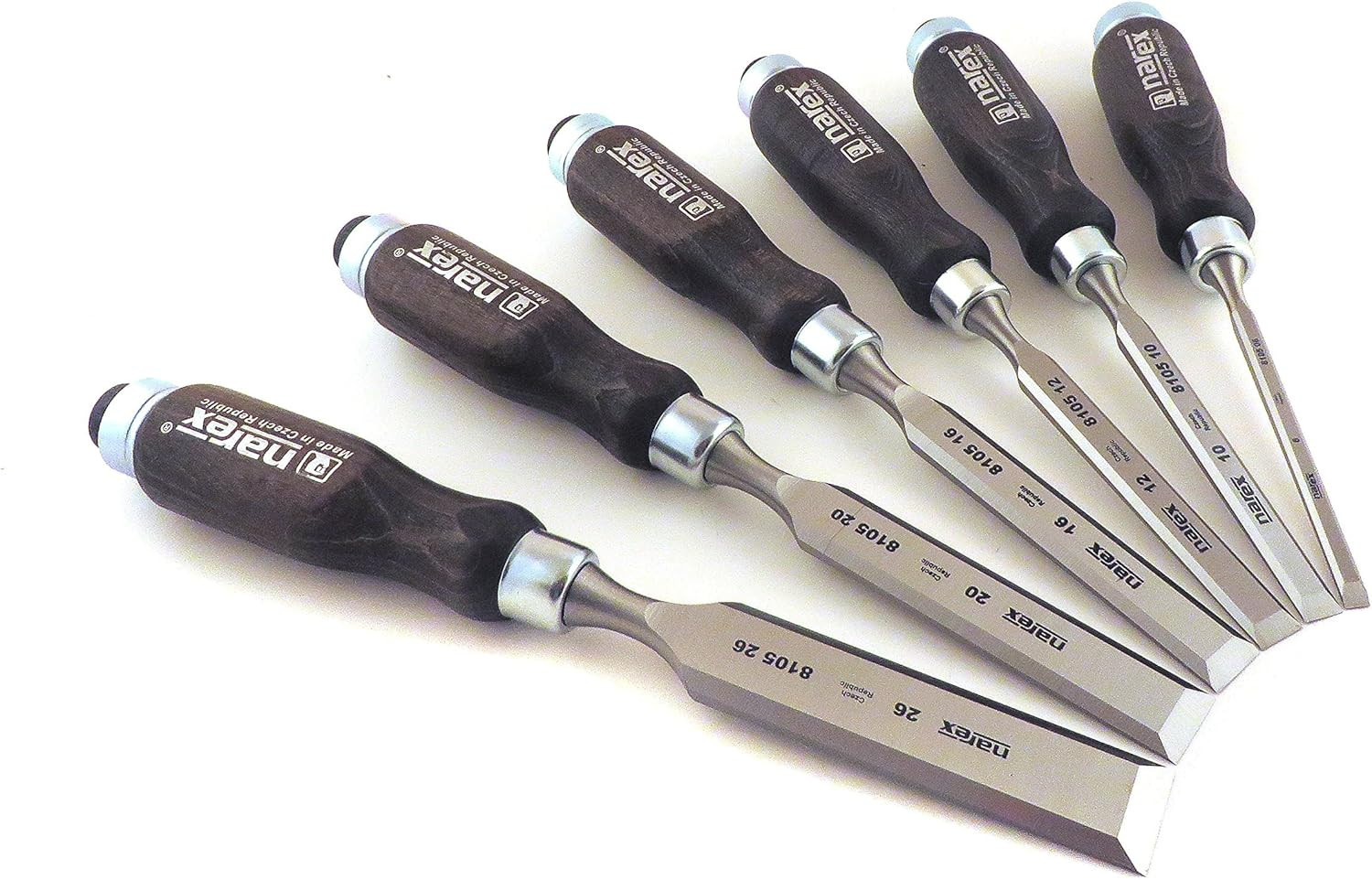 6 Pc Set 6 Mm (1/4), 10 (3/8), 12 (1/2), 16 (5/8), 20 (13/16), 26 (1-1/16) Woodw