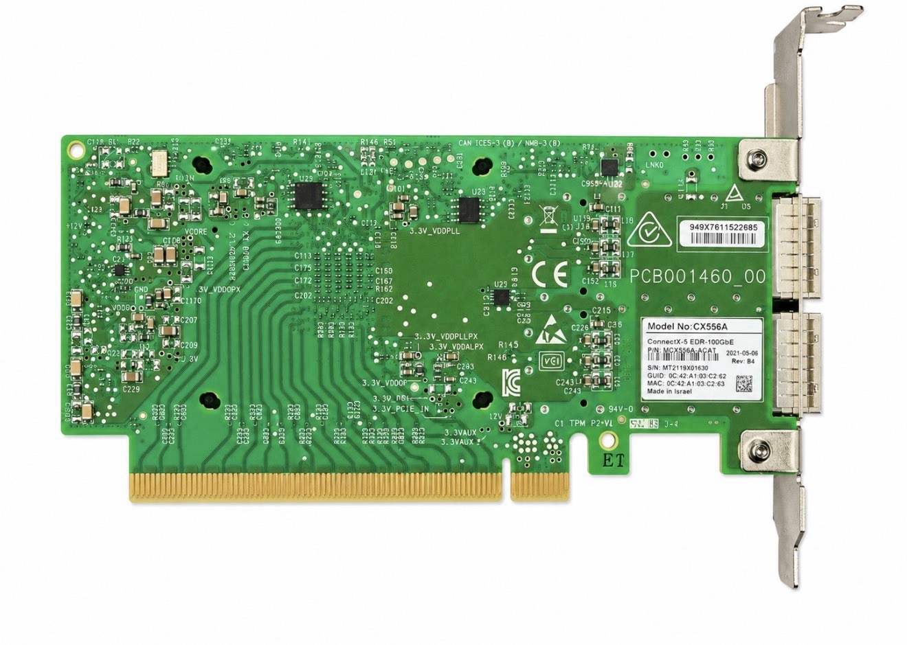 Mellanox ConnectX-5 CX556A 2-Port 100GbE QSFP PCIe Network Card P/N:MCX556A-ECAT