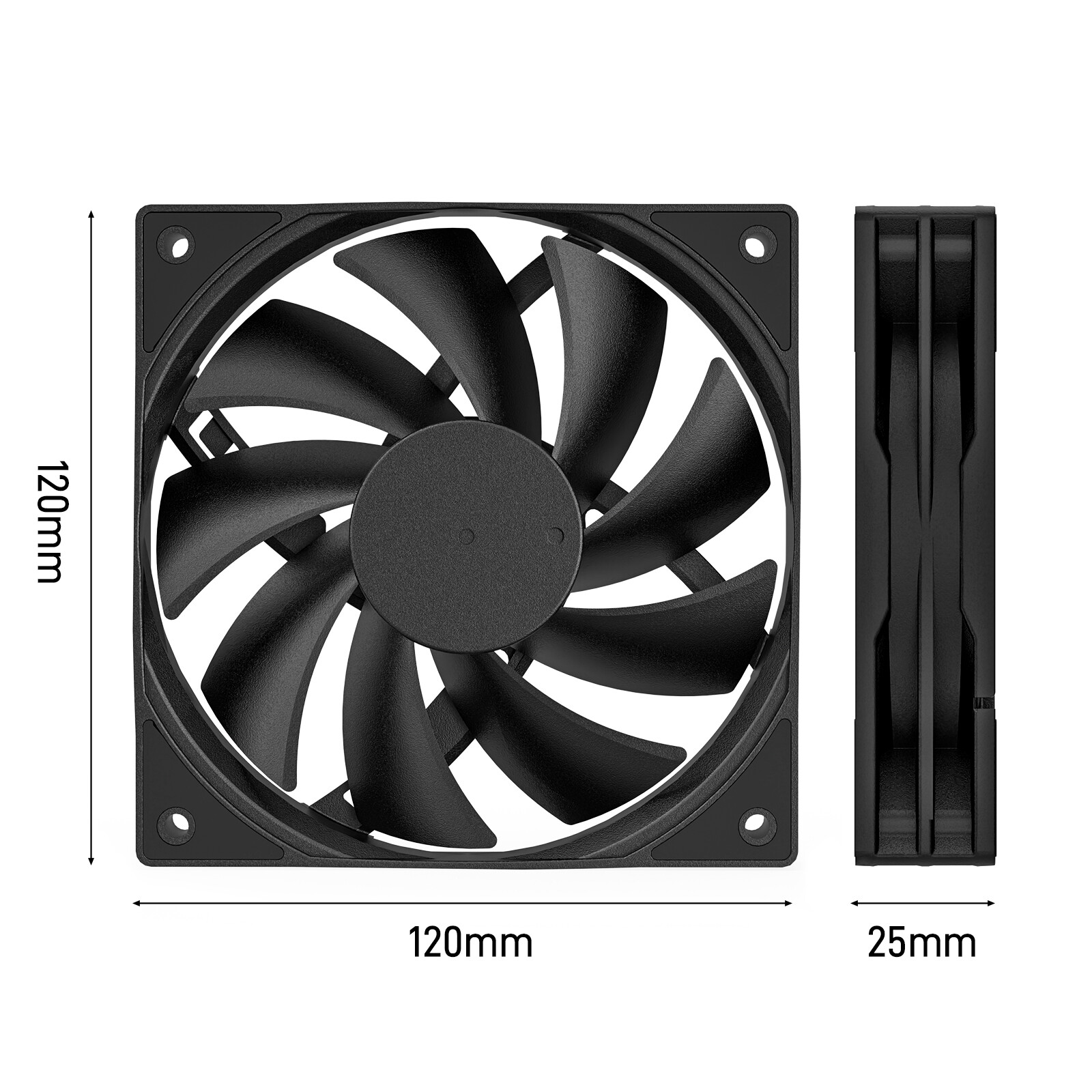 6 Pack Black 120mm PC Case Fans High Airflow Low-Noise High Performance Fans