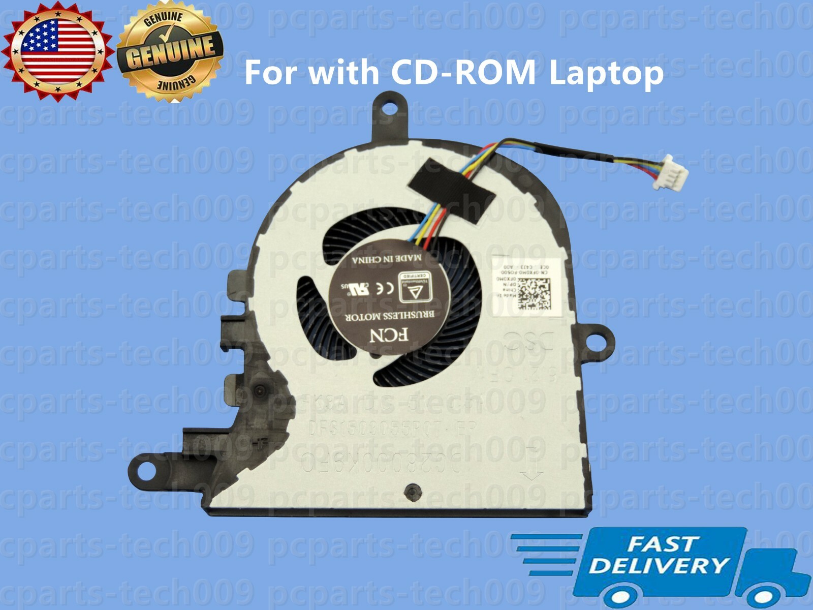 Genuine For Dell Inspiron 17 3780 3793 3580 3581 / Vostro 3590 CPU Cooling Fan