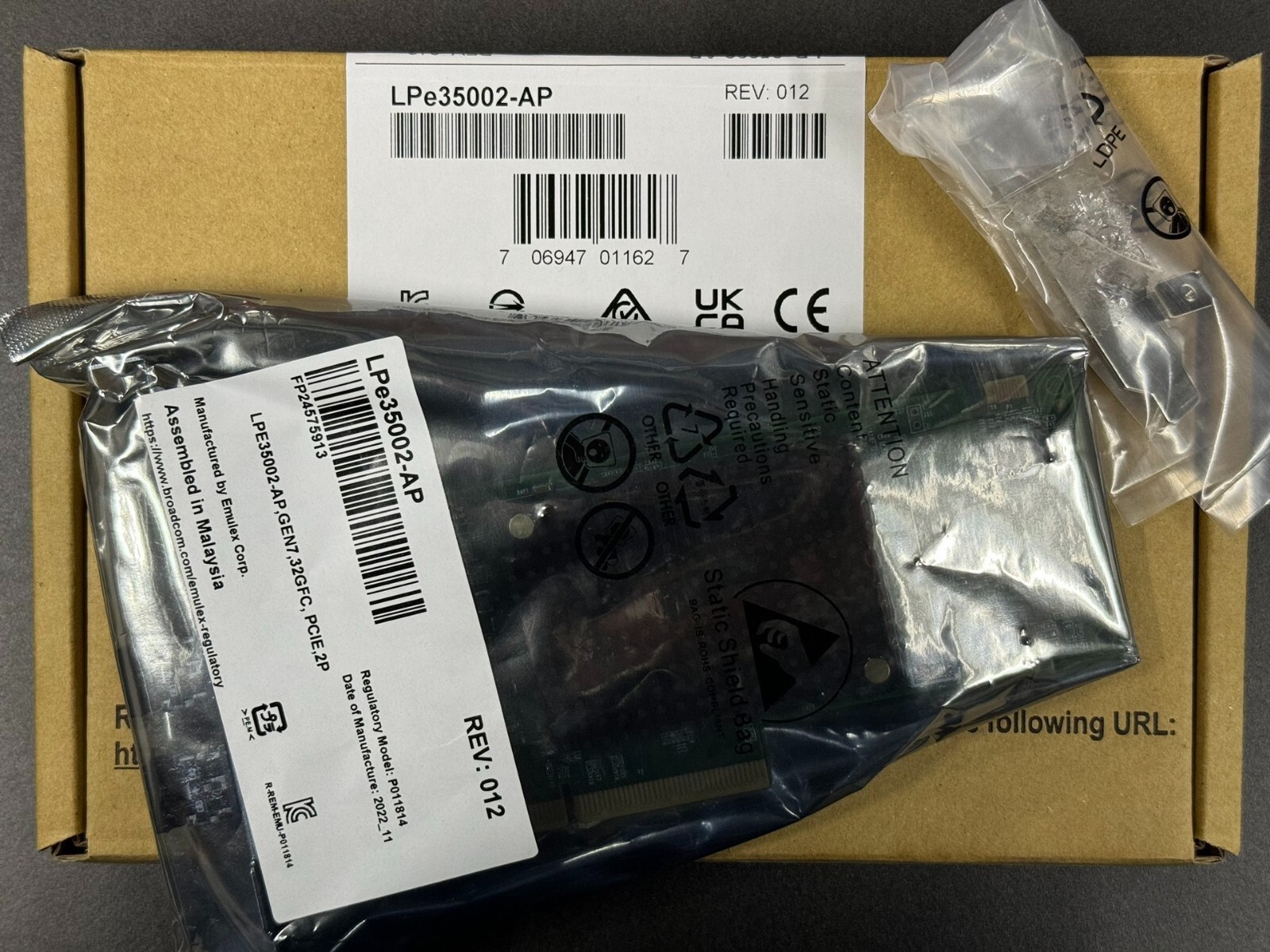NEW DELL EMULEX LPE35002-AP GEN7 HBA 2Port 32G Optical LC SFP+ PCIe4.0