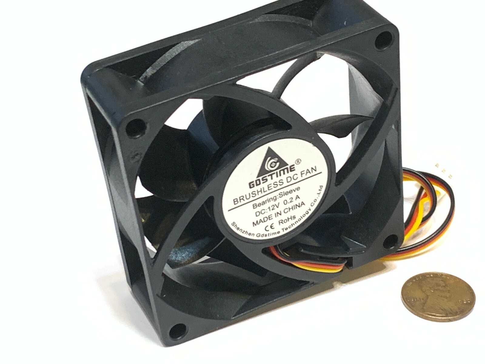 4 pieces 7025 GDStime 7cm 70mm DC 12v Brushless Cooling 3pin Blower Fan A34