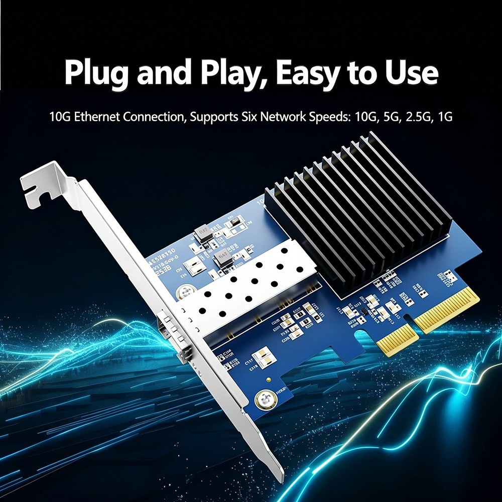 Realtek RT8127AF 10G-SFP LAN Optical Port PCI-E 3.0-4X diskless network Card PXE