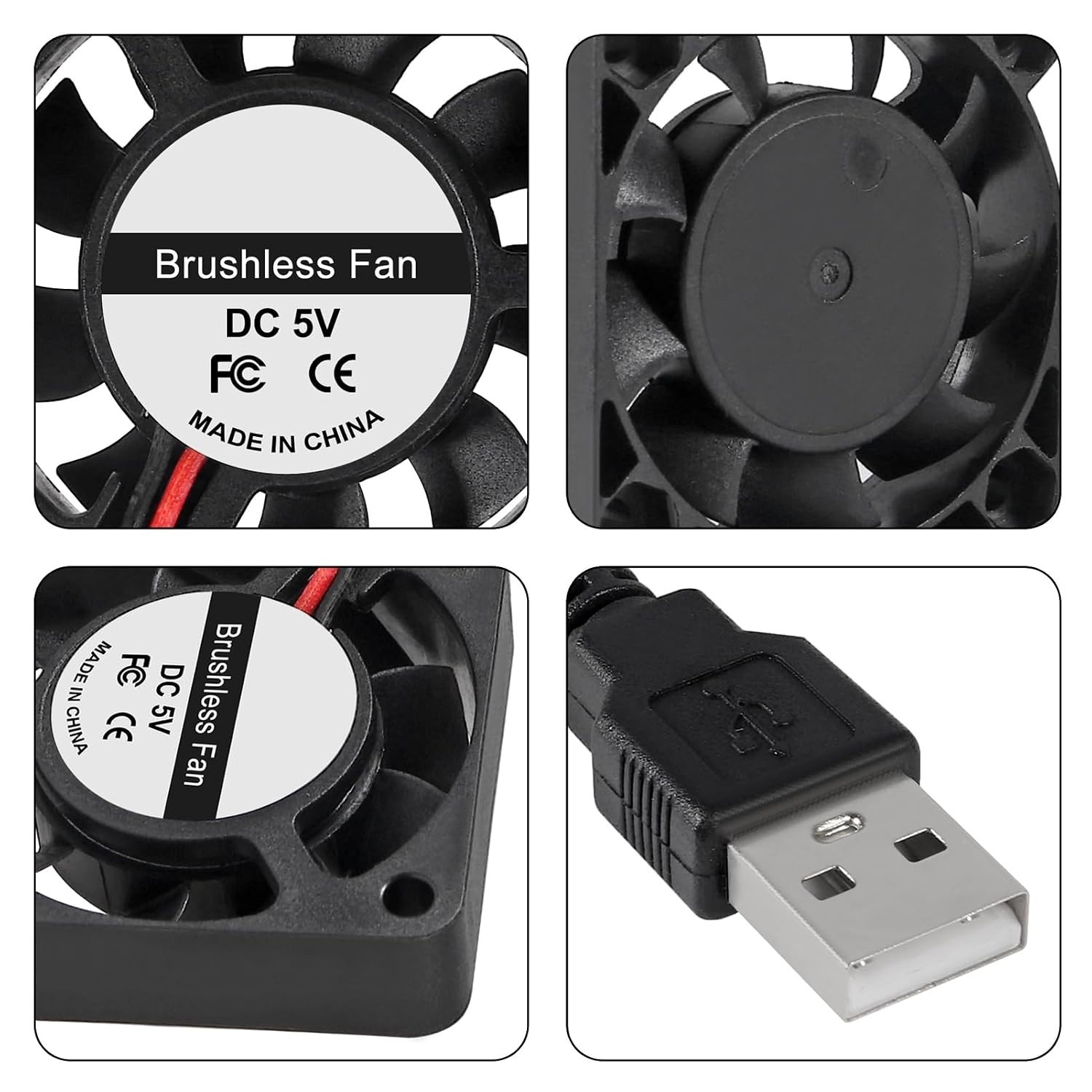 USB Powered Brushless Fan Set – 2Pcs 40mm for Efficient Electronics Cooling
