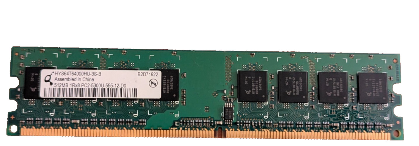 Qimonda HYS64T64000HU-3S-B 512MB PC2-5300U DDR2-667 240-Pin DIMM RAM