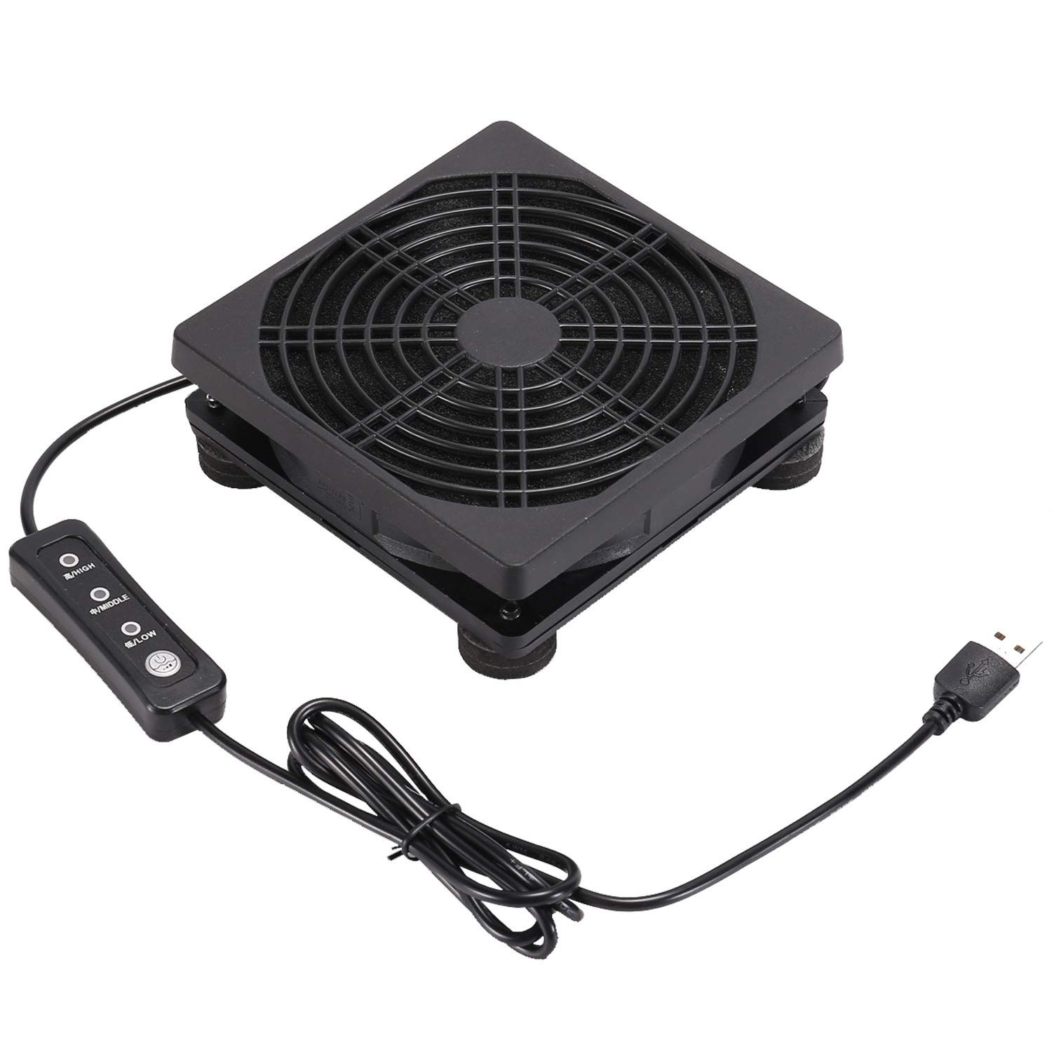 Upgraded 120mm 5v Usb Powered Pc Router Fan With Speed Controller High Airflow C