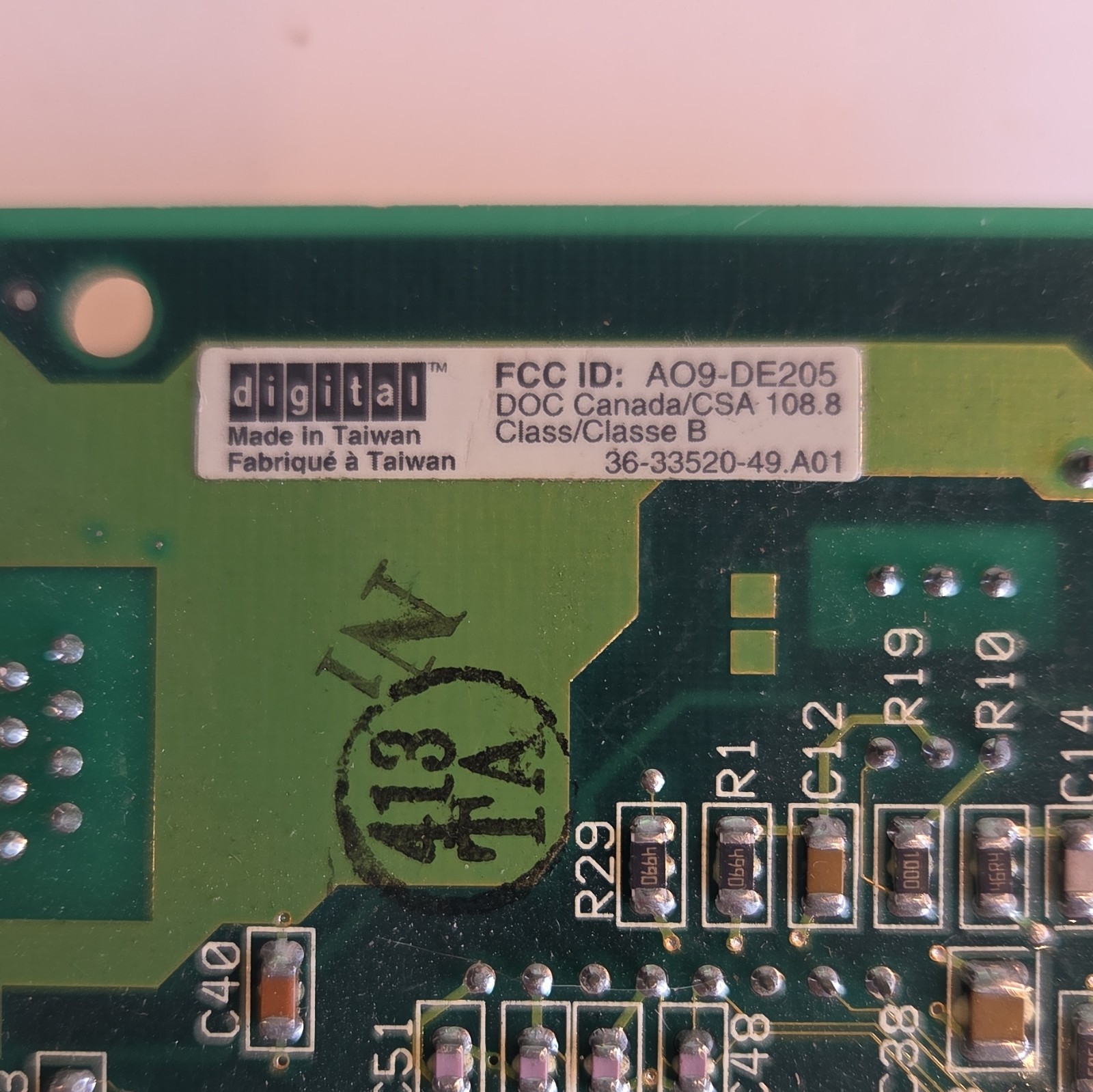 DEC Digital EtherWORKS DE205 ISA Ethernet Network Adapter Card