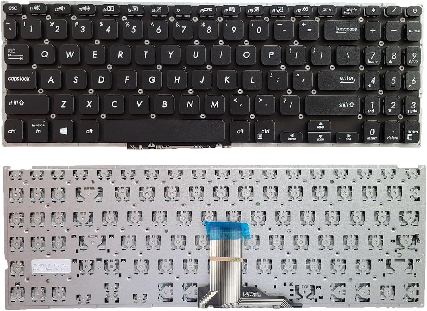 New Laptop Keyboard For ASUS D509DA D509BA United States US Without Frame Black