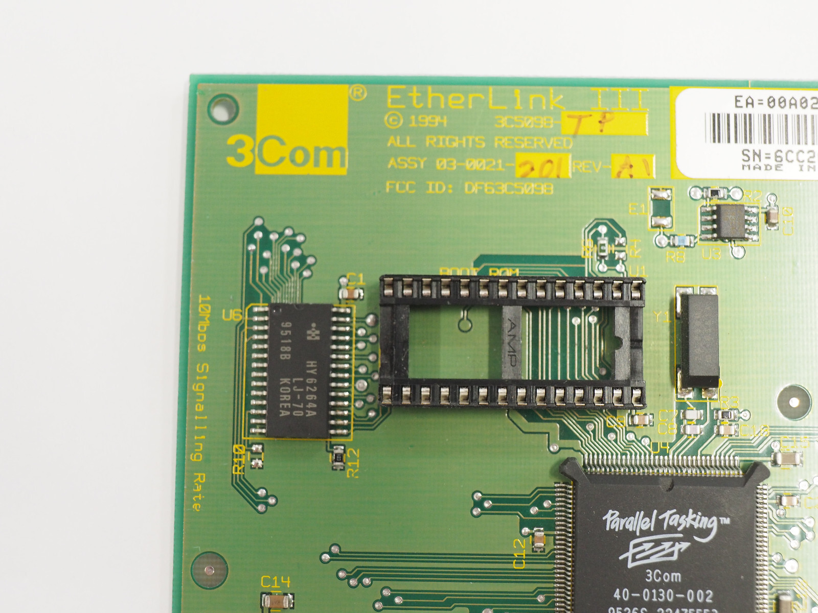 3Com EtherLink III 3C509B-TP Parallel Tasking 16Bit 10Base-T ISA Network Adapter