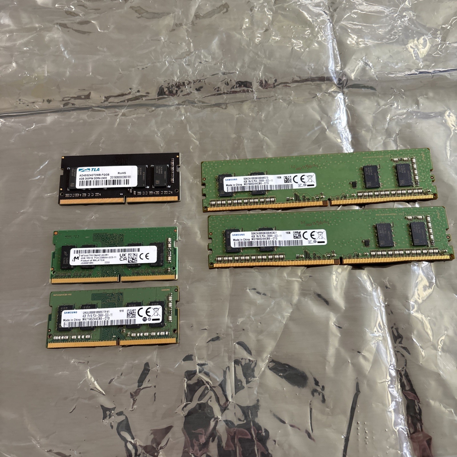 Memory Mixed PC4,Ddr4 Lot Of 5 Pieces Included