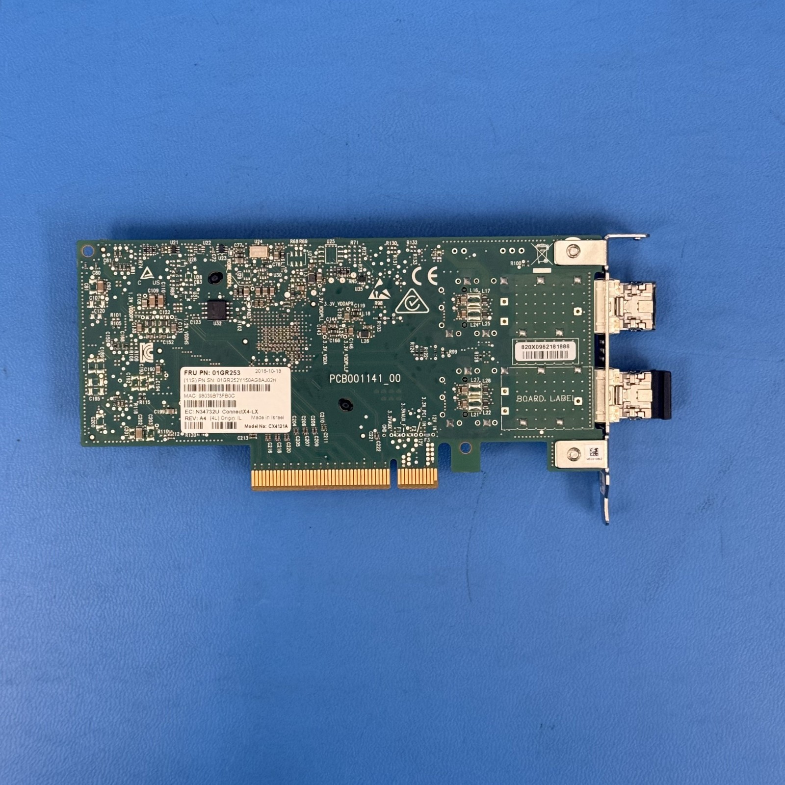 MCX4121A-ACAT Mellanox ConnectX-4 Lx EN 25GbE 2-Port SFP Low Profile +2SFP