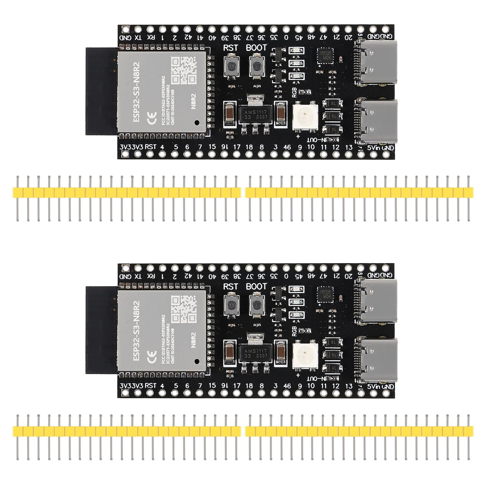 2PCS ESP32 ESP32-S3 Development Board Type-C 2pcs N8R2, N8R2