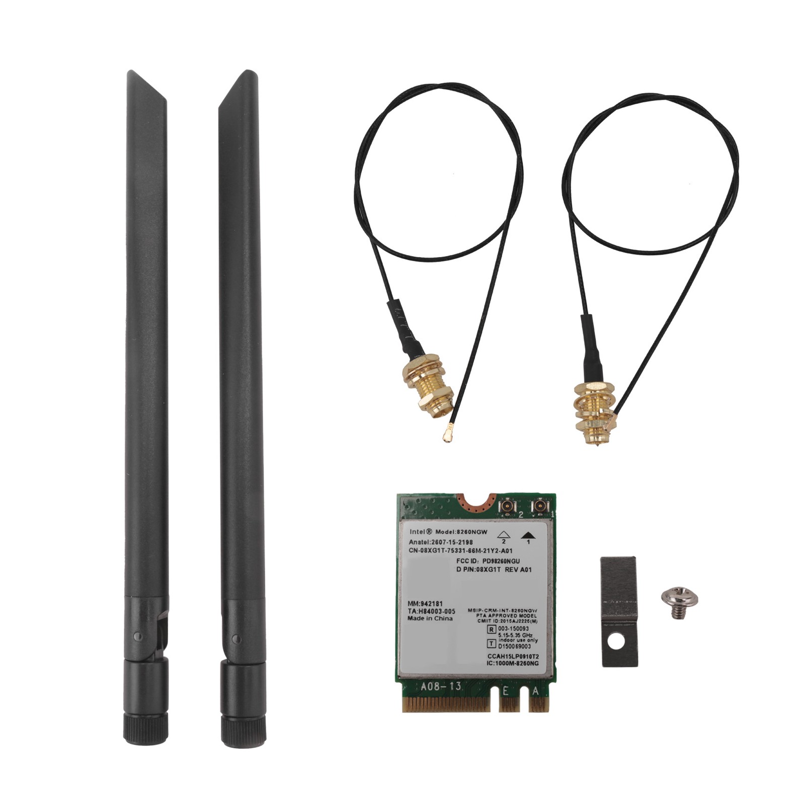 8260 8260NGW WiFi Card+2X8DB Antenna 2.4G/5Ghz 867M Bluetooth 4.2 NGFF M.27134