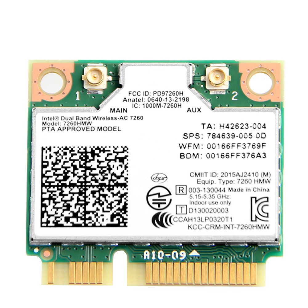 Intel Wireless-AC 7260 Mini PCIe wifi Card 2.4G/5GHz Wireless BT4.0 Network Card