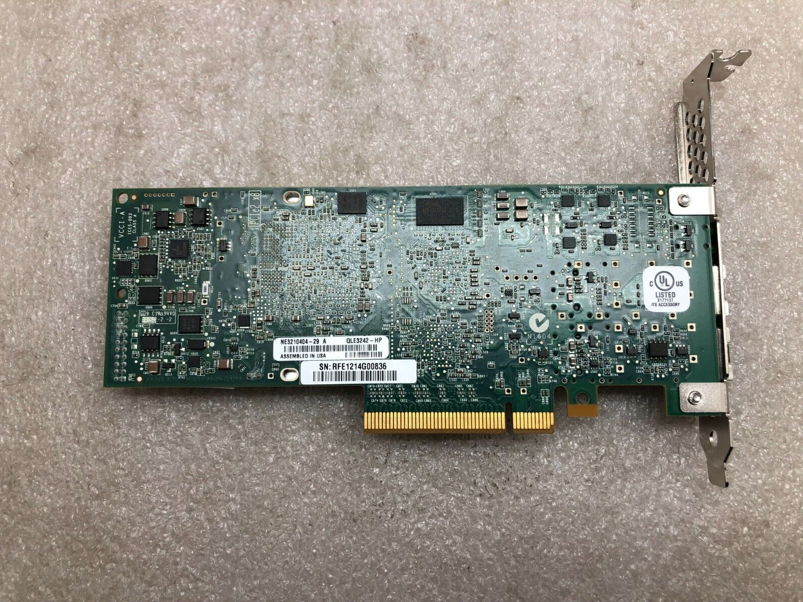 HP NC523SFP QLE3242-HP DUAL PORT 10GB ETHERNET 10GBE SFP+ PCI-E NIC NETWORK T7!!