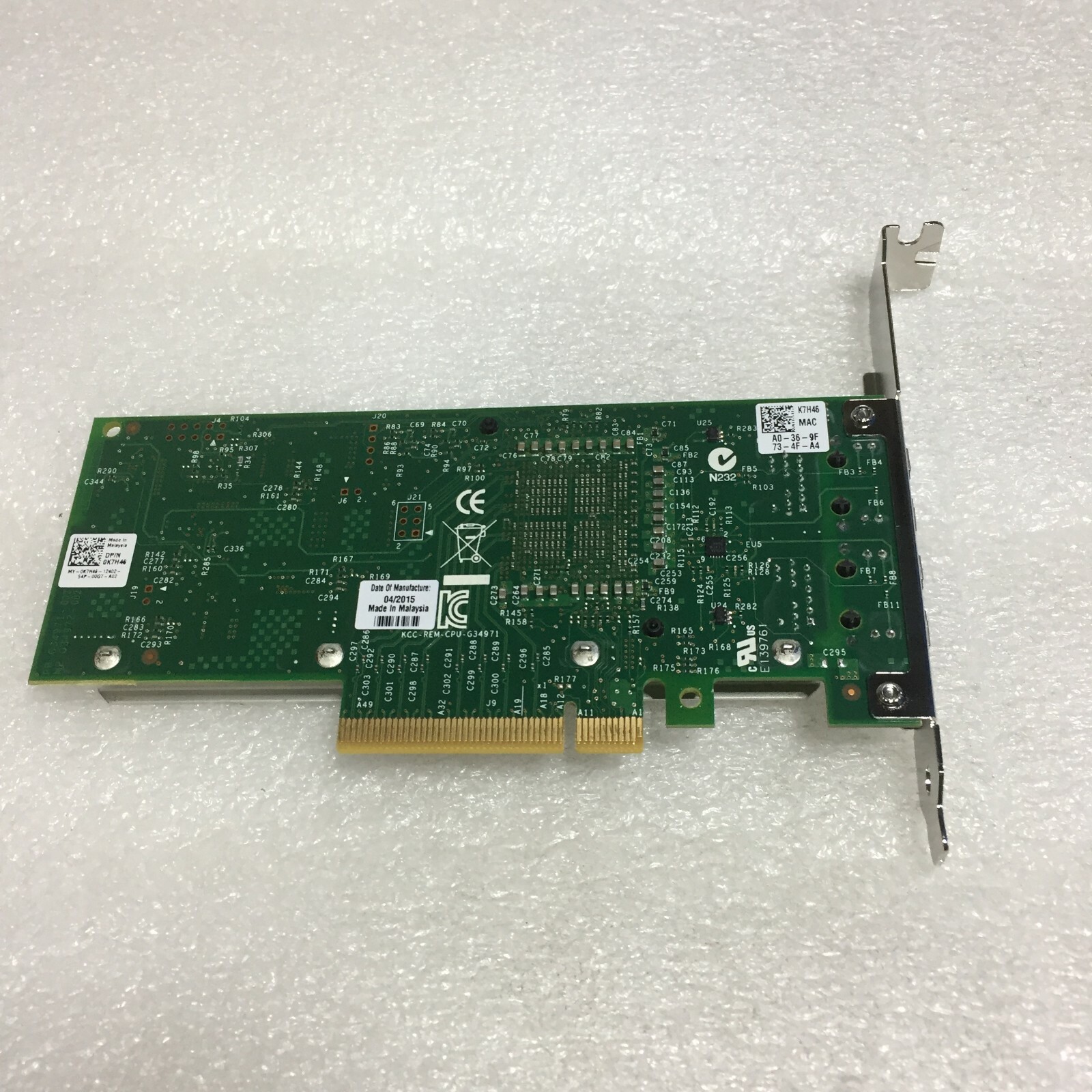 Dell Intel X540-T2 K7H46 Dual-port Network Adapter Full Height Bracket FREE S/H