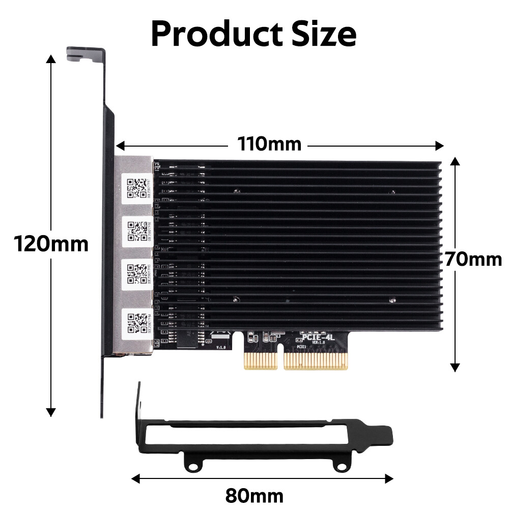 4 Port Gigabit NIC for Intel I226 Gigabit Ethernet PCI-E To RJ45 Network Adapter