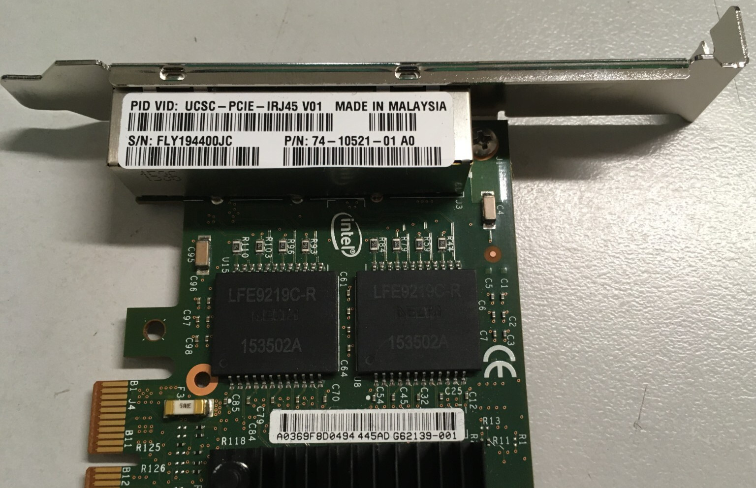 Intel UCSC-PCIE-IRJ45 Quad-Port Ethernet Network Adapter Hi-Pro 74-10521-01 A0