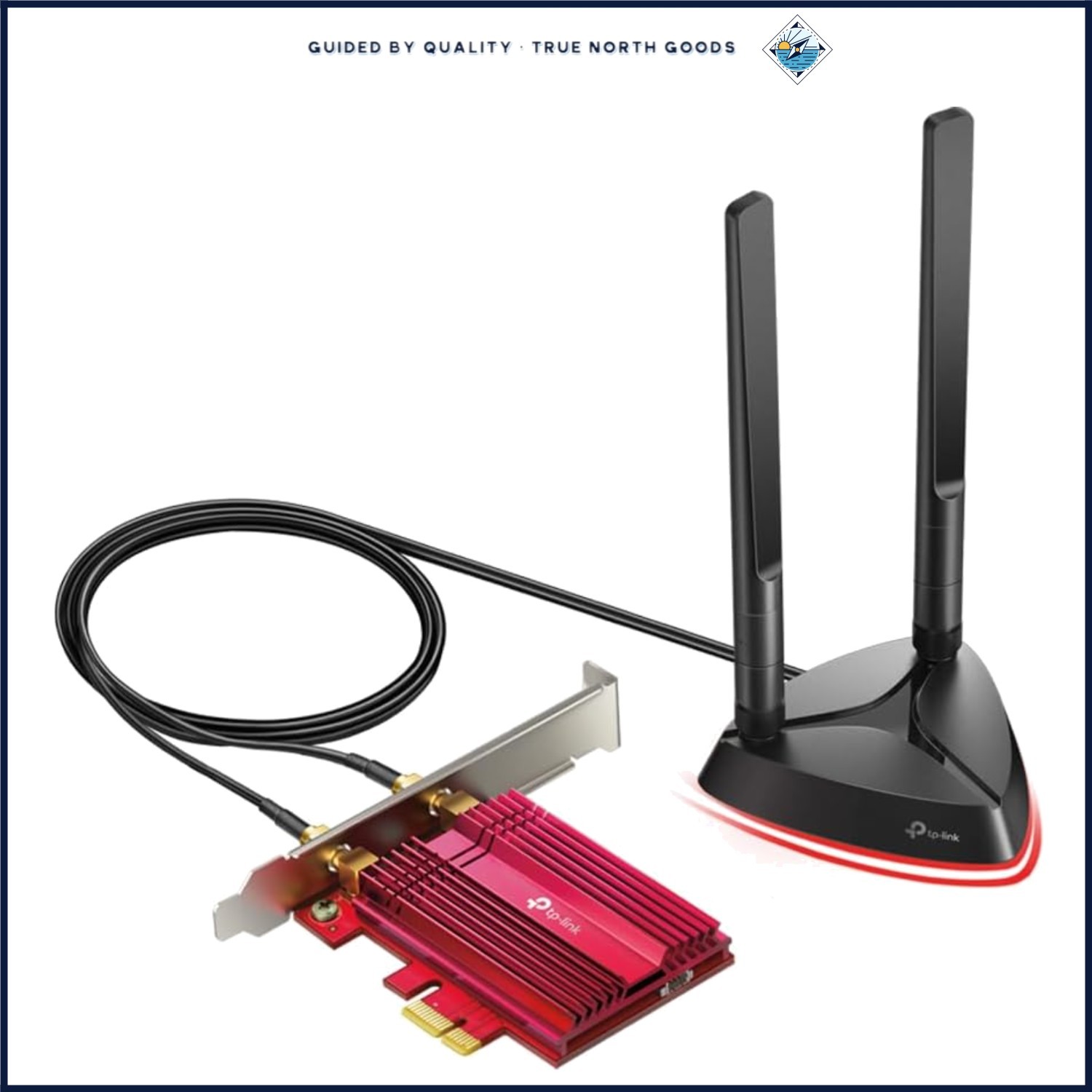 High-Speed Wireless Adapter for Desktop with Low-Profile Bracket and Antennas