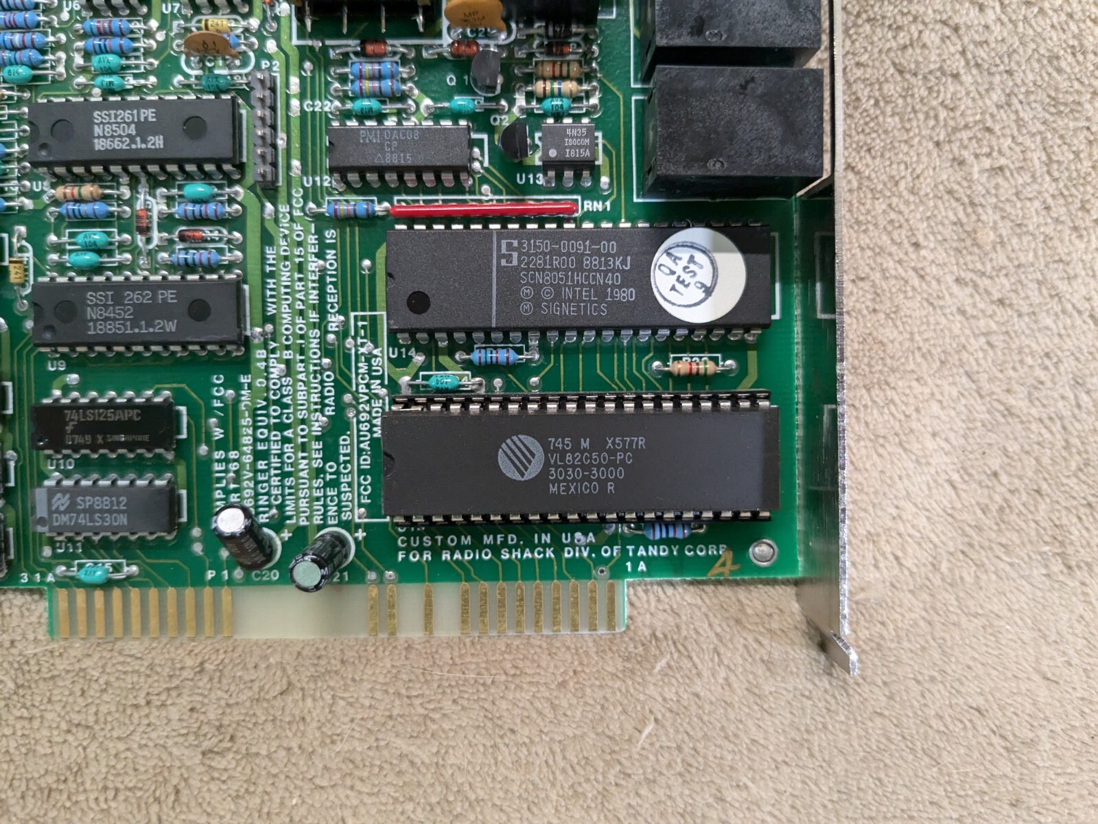Tandy Computer ISA Card Internal PC Modem 1200 Baud Board 25-1013 C