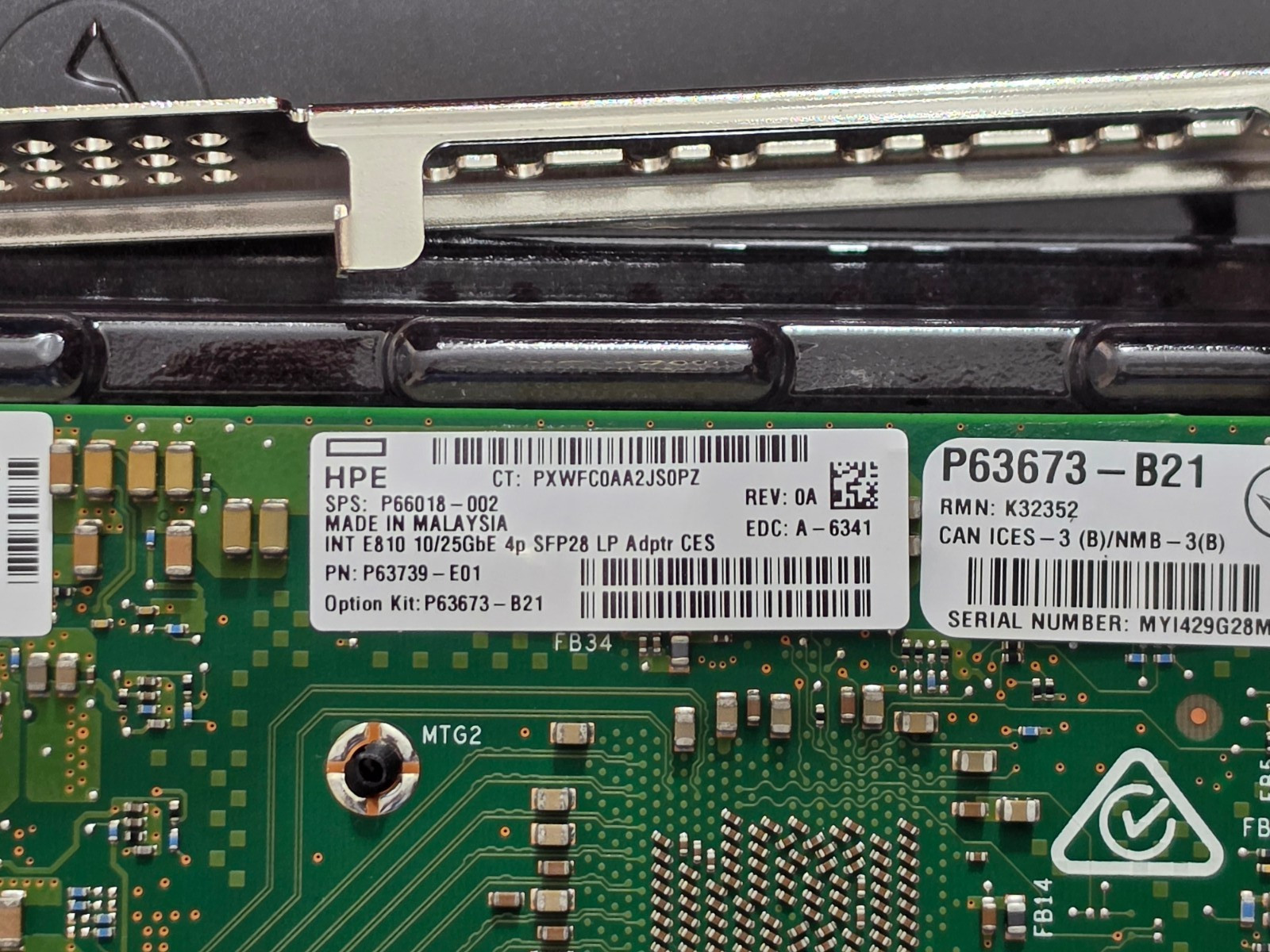 HP Intel E810-XXVDA4 Quad 4x 10/25GbE SFP+ SFP28 PCIe 4.0 x16 Network Card