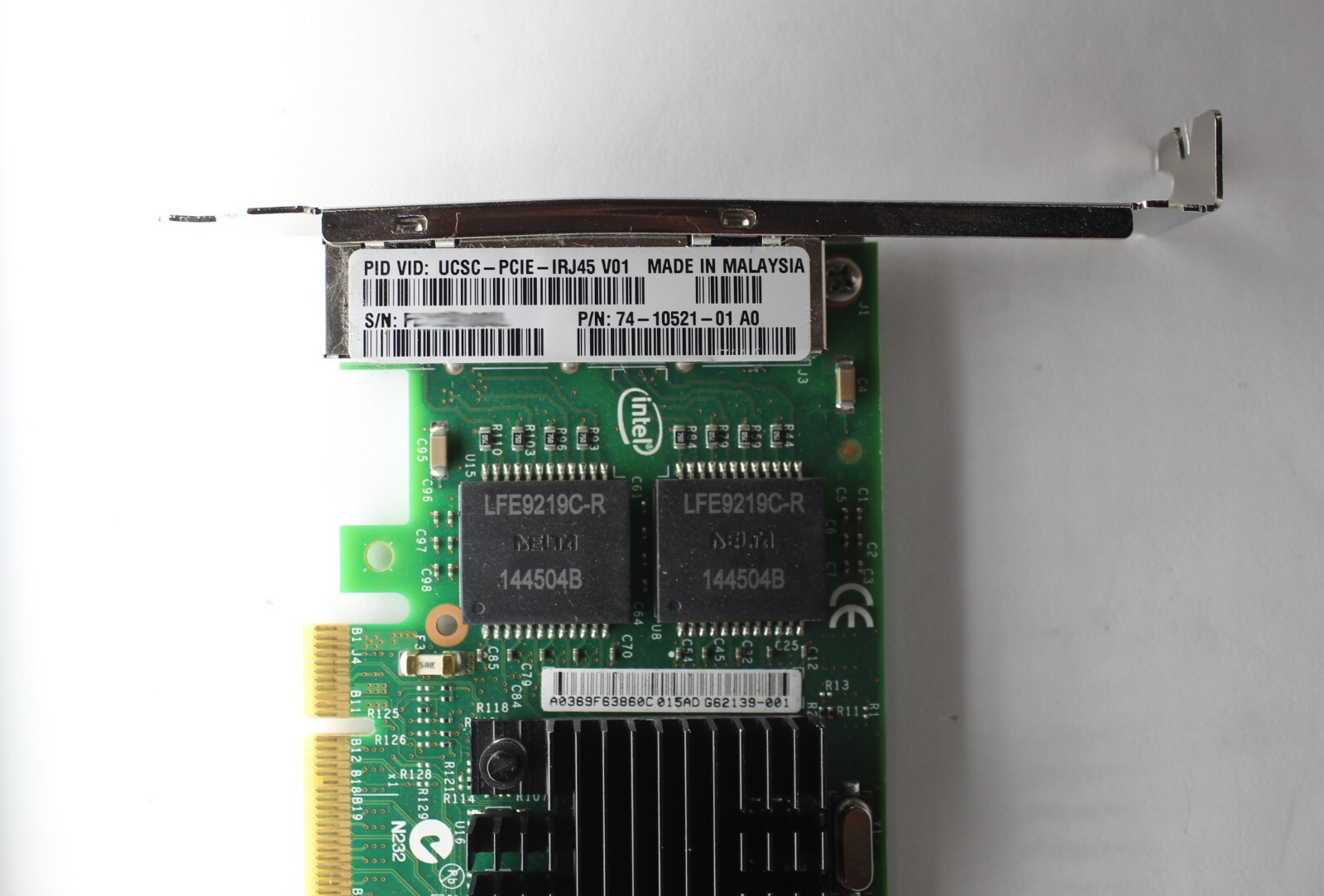 Intel CISCO UCSC-PCIE-IRJ45 Quad Port 1GB Ethernet Network Card PN: 74-10521-01