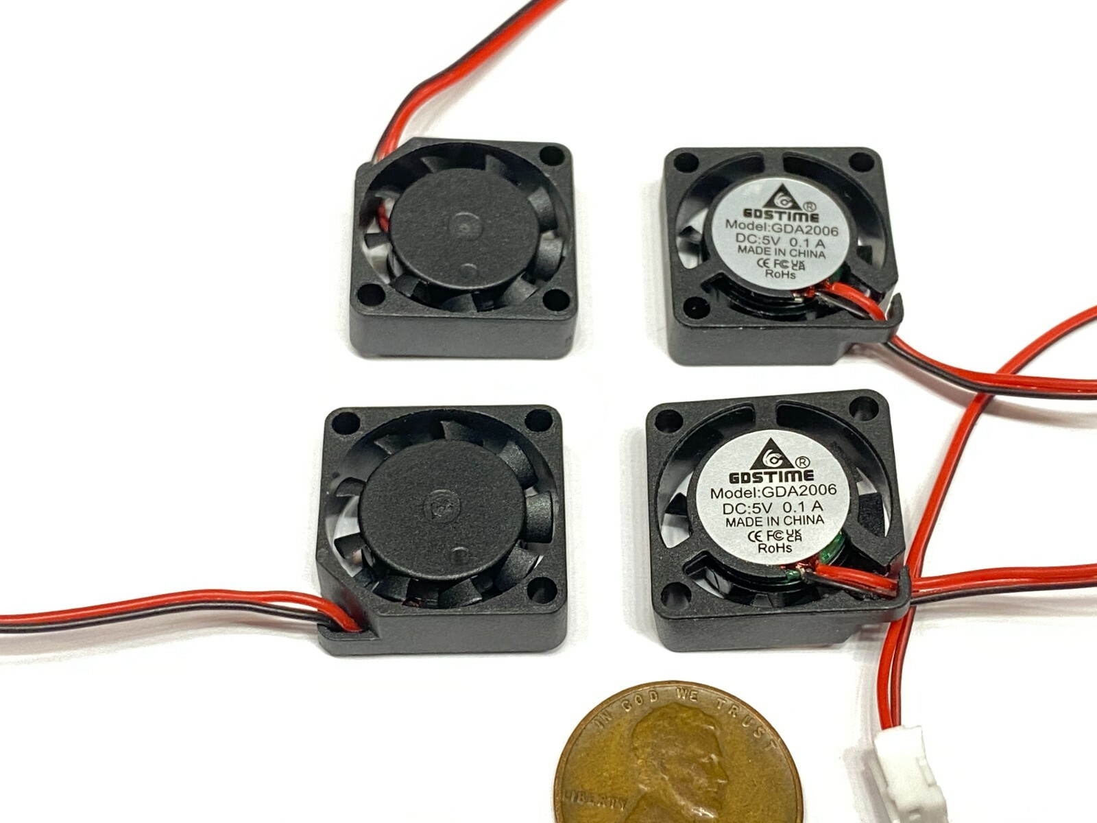 4 Pieces 2006 micro Small 5V DC Cooling Fan 20mm 6mm 2 Pin Mini axial 2cm E36