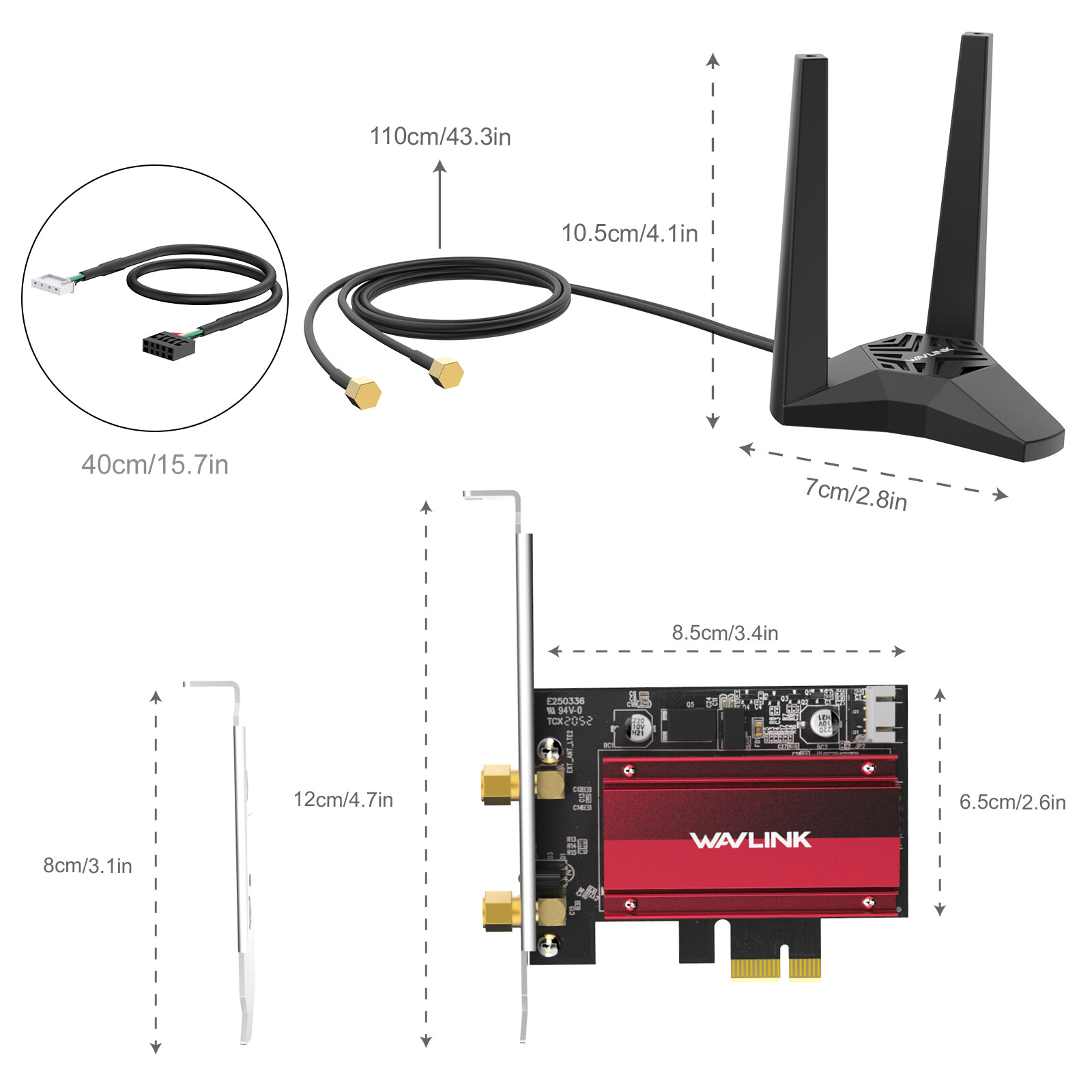 BE8800 WIFI 7 Network Card PCI-E WiFi 7 & Bluetooth 5.4 Adapter M.2 Card Option