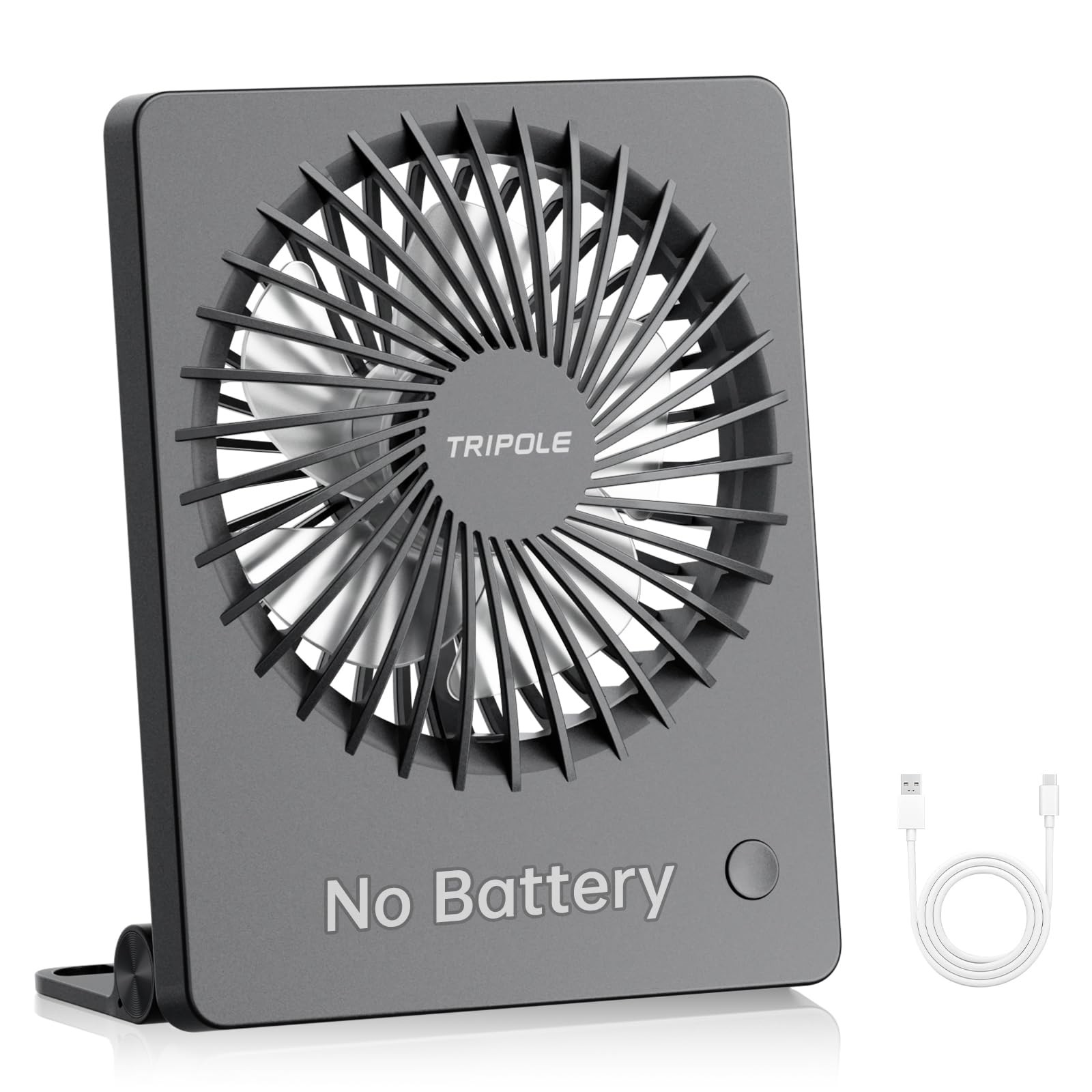 TriPole Mini Desk Fan USB Powered Portable Small Personal Mini, Black