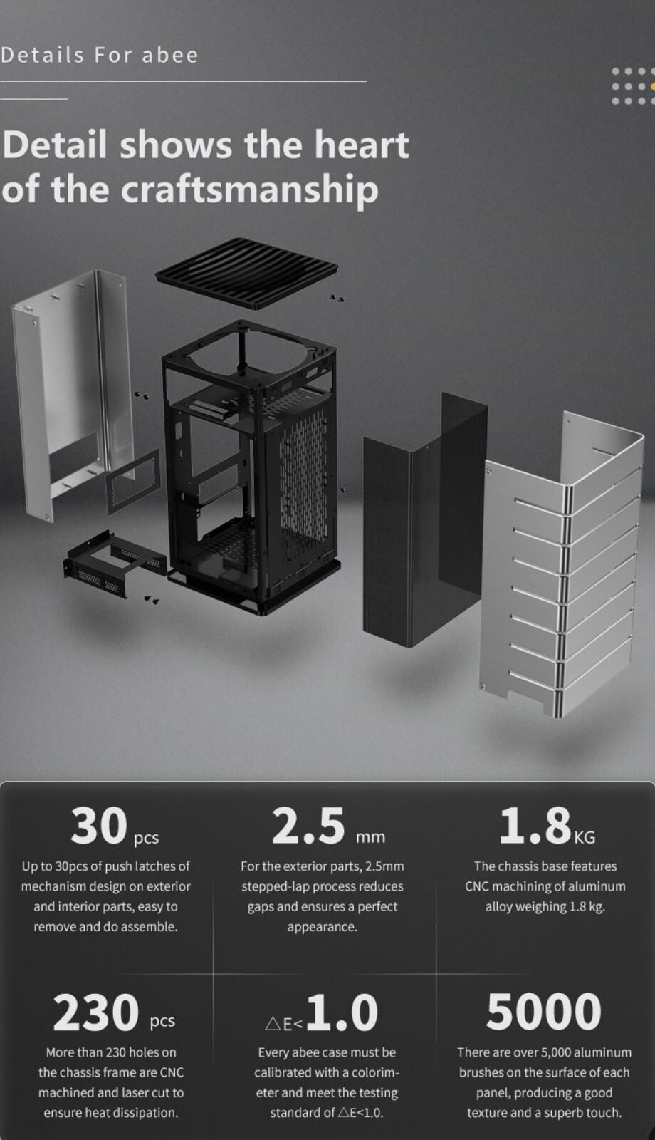 Abee AS Enclosure RS07 Mini-ITX Aluminum Computer Case With Aluminum Frame