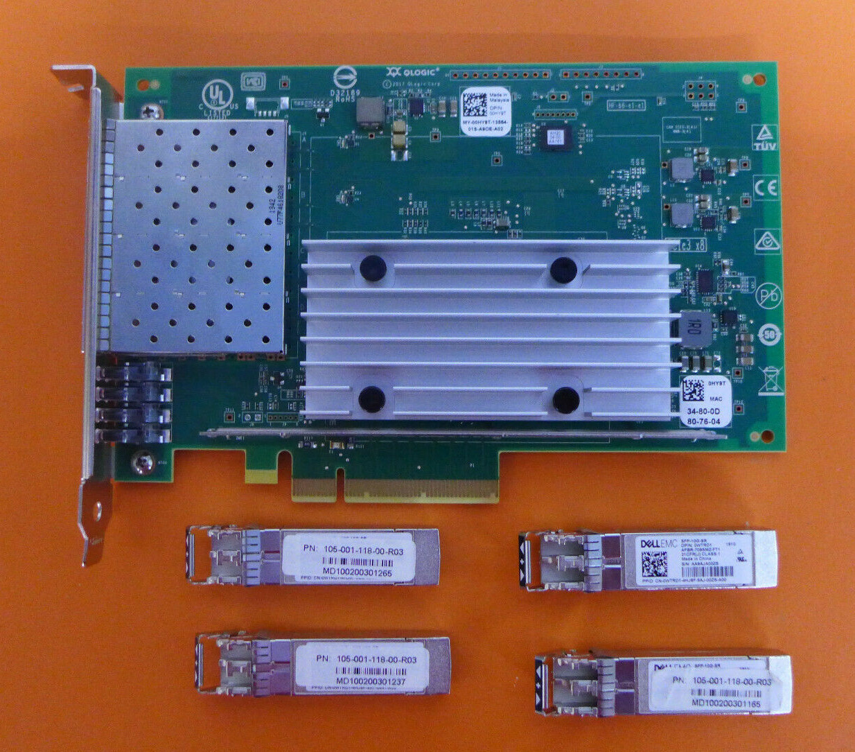 QLogic QL41164 Quad Port 10Gb SFP Converged Network Adapter Dell 0HY9T