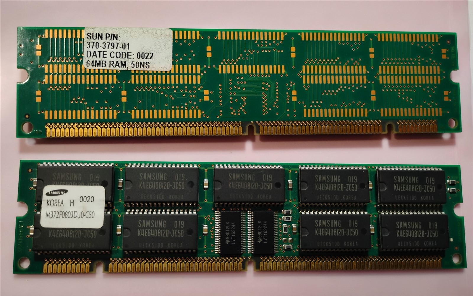 128MB 2x64MB 50ns Samsung M372F0803DJ0-C50 SUN 370-3797-01 EDO ECC REG RAM Kit