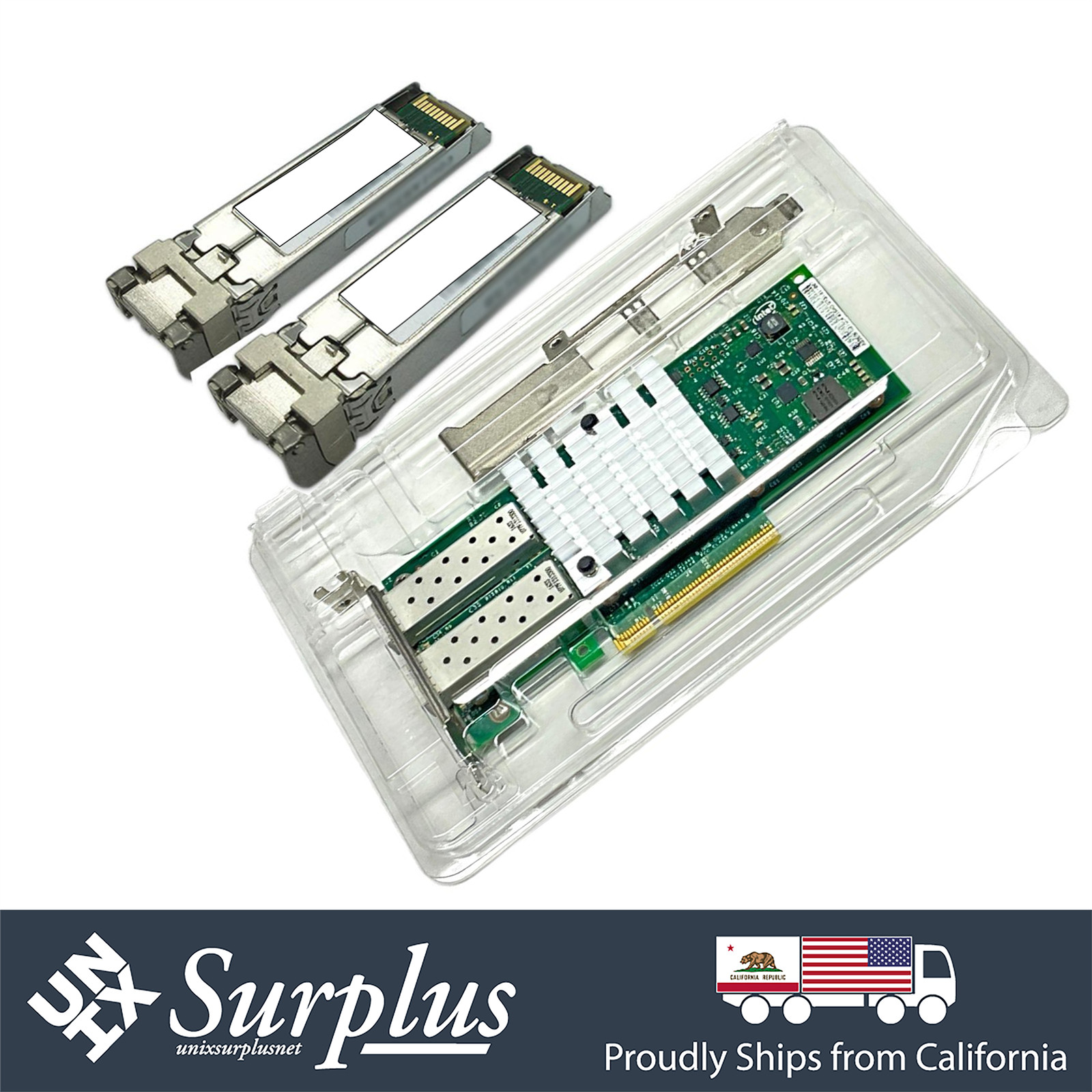 OEM Intel X520-DA2 Dual Port SFP+ 10GB NIC Ethernet Network Adapter + 2x Optics