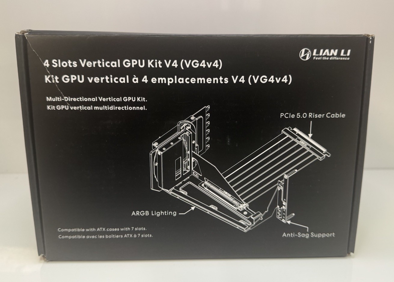 Lian Li ATX PC Case Multi-Directional 4 Slots Vertical GPU Kit V4 White