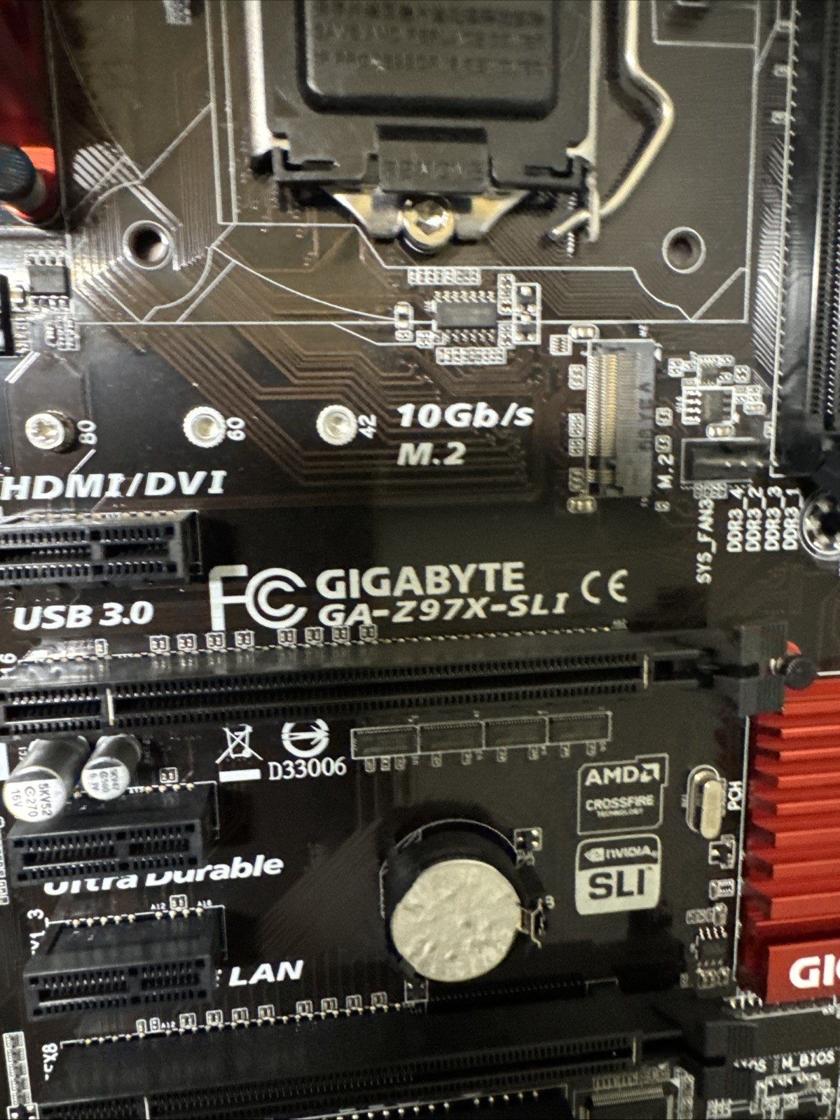 Gigabyte GA-Z97X-SLI LGA1150 ATX Motherboard DDR3 M.2 NVMe TESTED AND WORKING